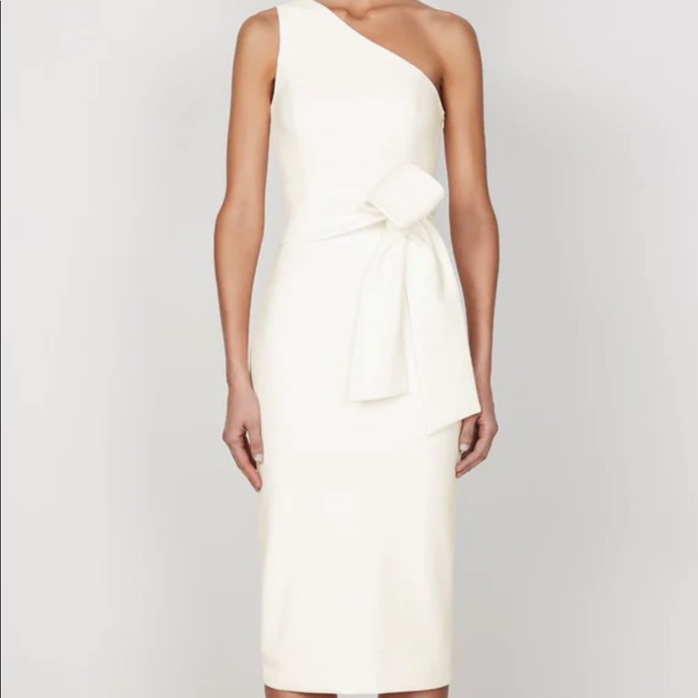 Shona Joy Lucy One-shoulder Ivory dress